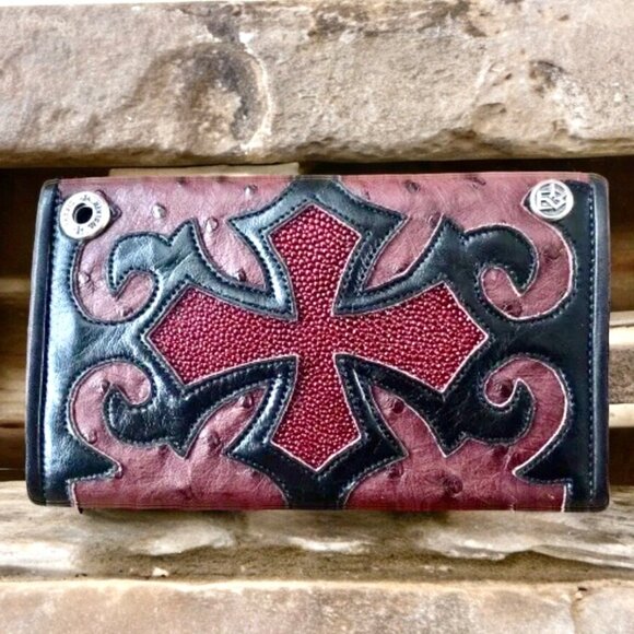 Travis Walker Vintage 90's Exotic Leathers Wallet Cross Design - Picture 5 of 16